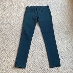 Teal blue DL1961 skinny jeans